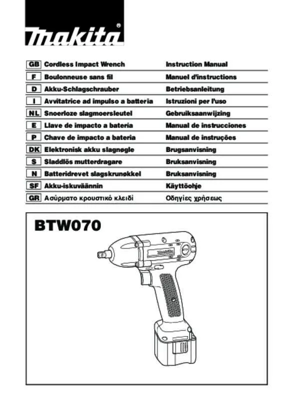 Mode d'emploi MAKITA BTW070