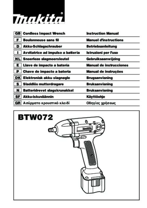 Mode d'emploi MAKITA BTW072