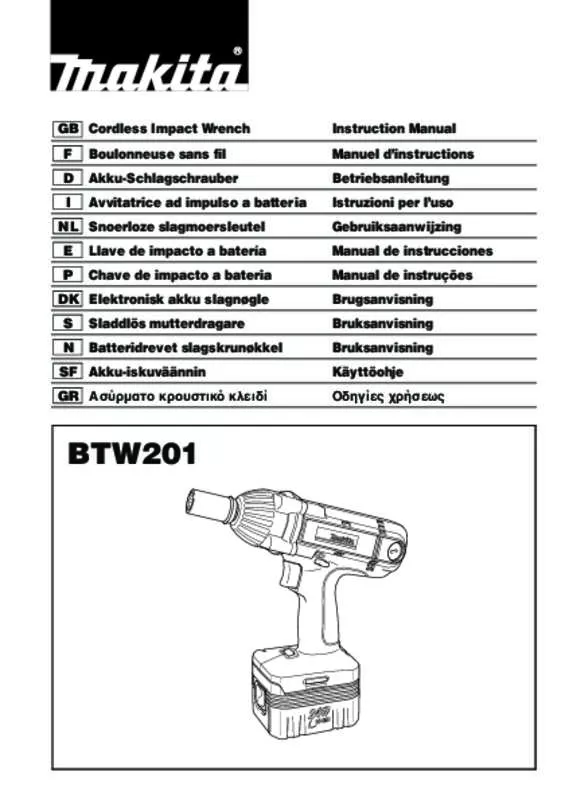 Mode d'emploi MAKITA BTW201