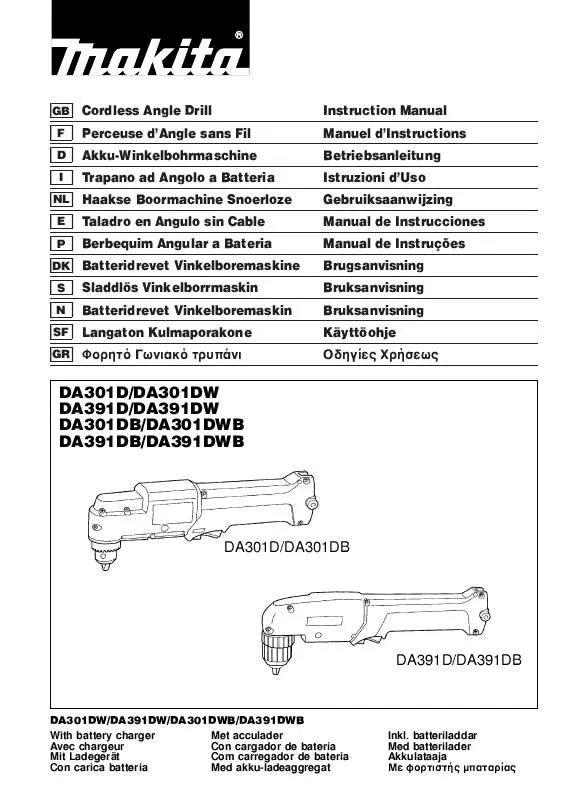 Mode d'emploi MAKITA DA391DB