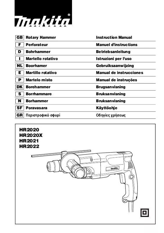 Mode d'emploi MAKITA HR2020X