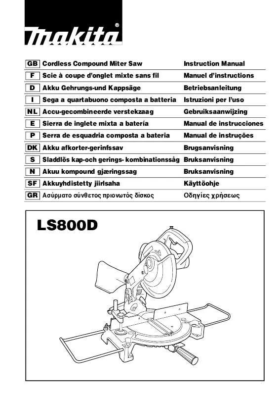 Mode d'emploi MAKITA LS800D