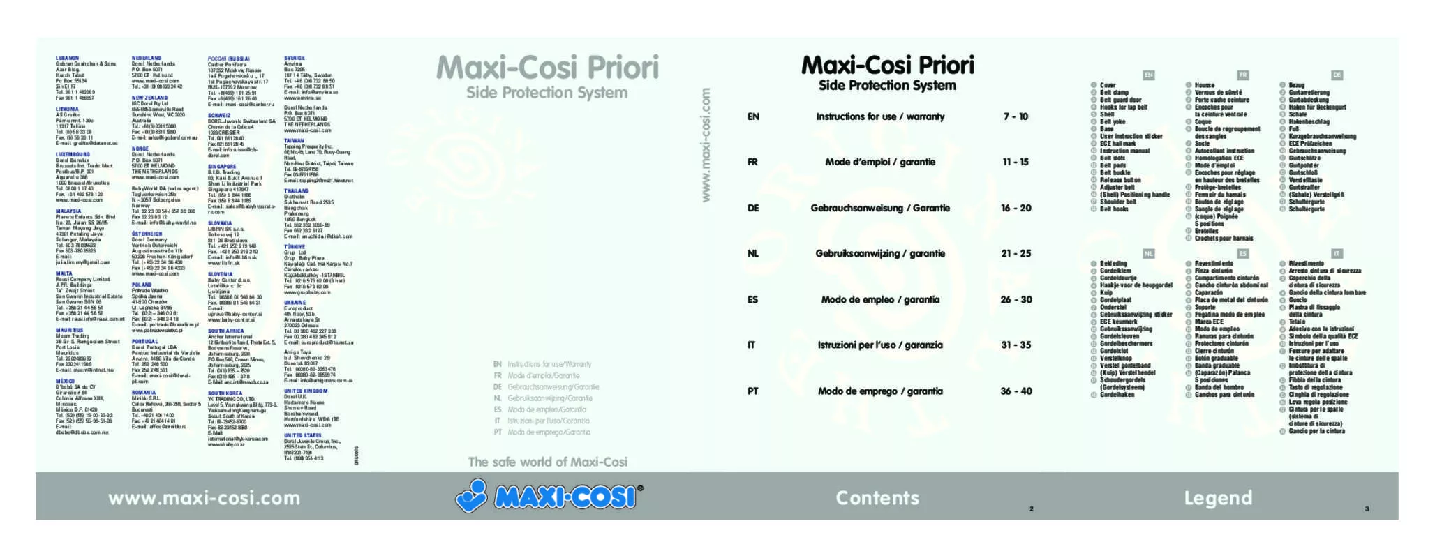 Mode d'emploi MAXI-COSI PRIORI