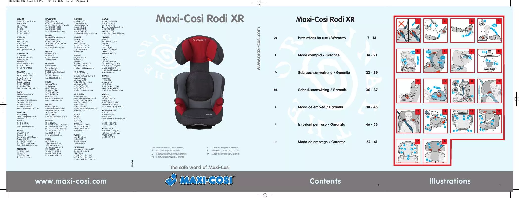 Mode d'emploi MAXI-COSI RODI XR