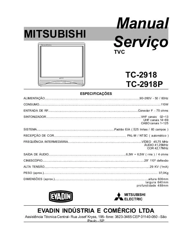 Mode d'emploi MITSUBISHI TC-2918