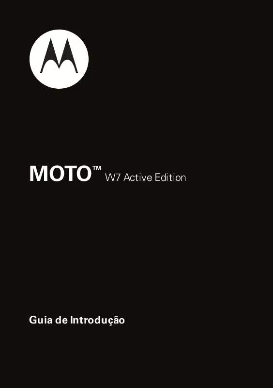 Mode d'emploi MOTOROLA MOTO W7 ACTIVE EDITION