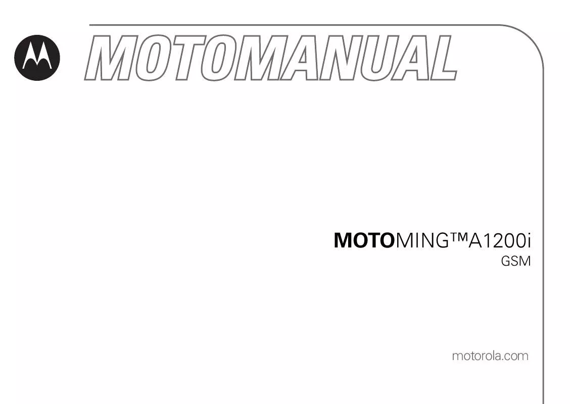 Mode d'emploi MOTOROLA MOTOMING A1200I GSM