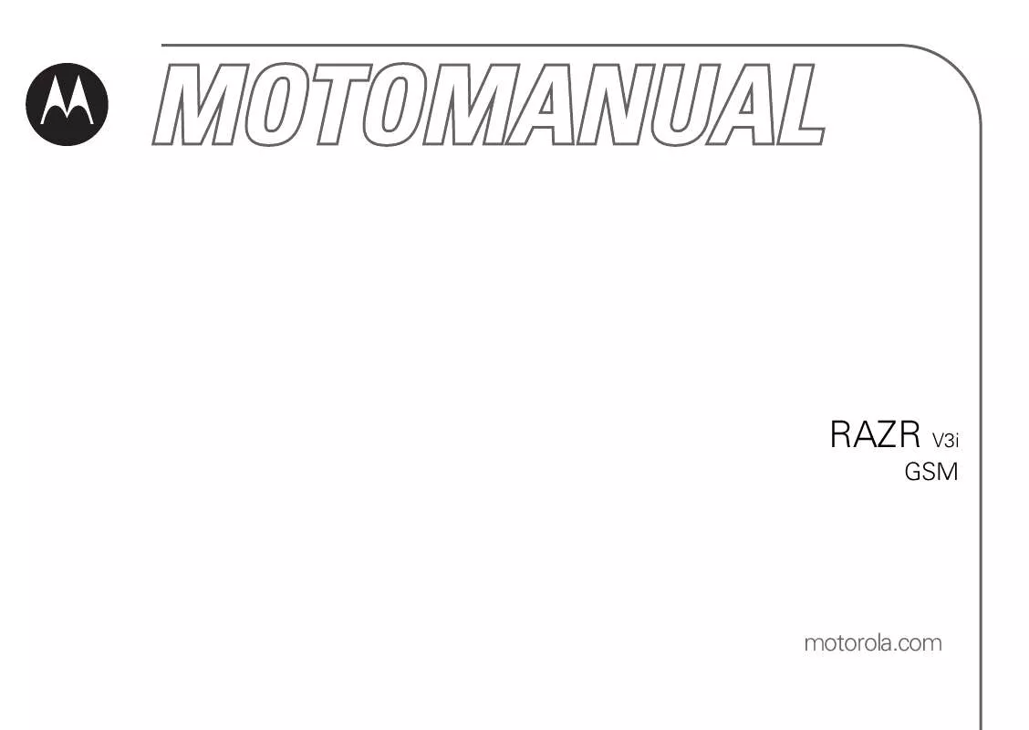 Mode d'emploi MOTOROLA MOTORAZR V3I