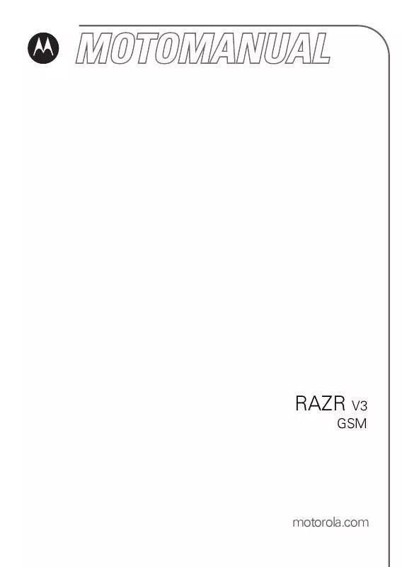 Mode d'emploi MOTOROLA RAZR V3
