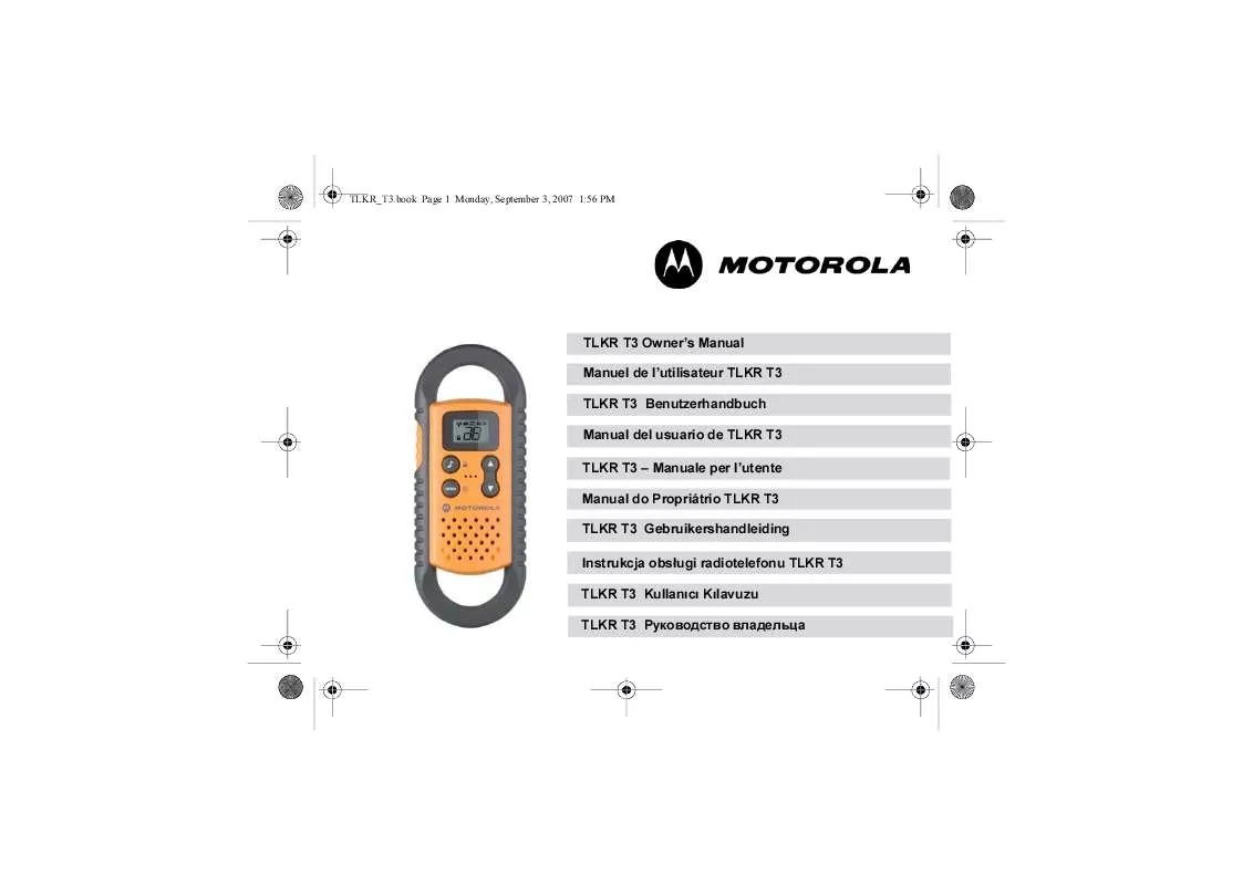 Mode d'emploi MOTOROLA TLKR T3