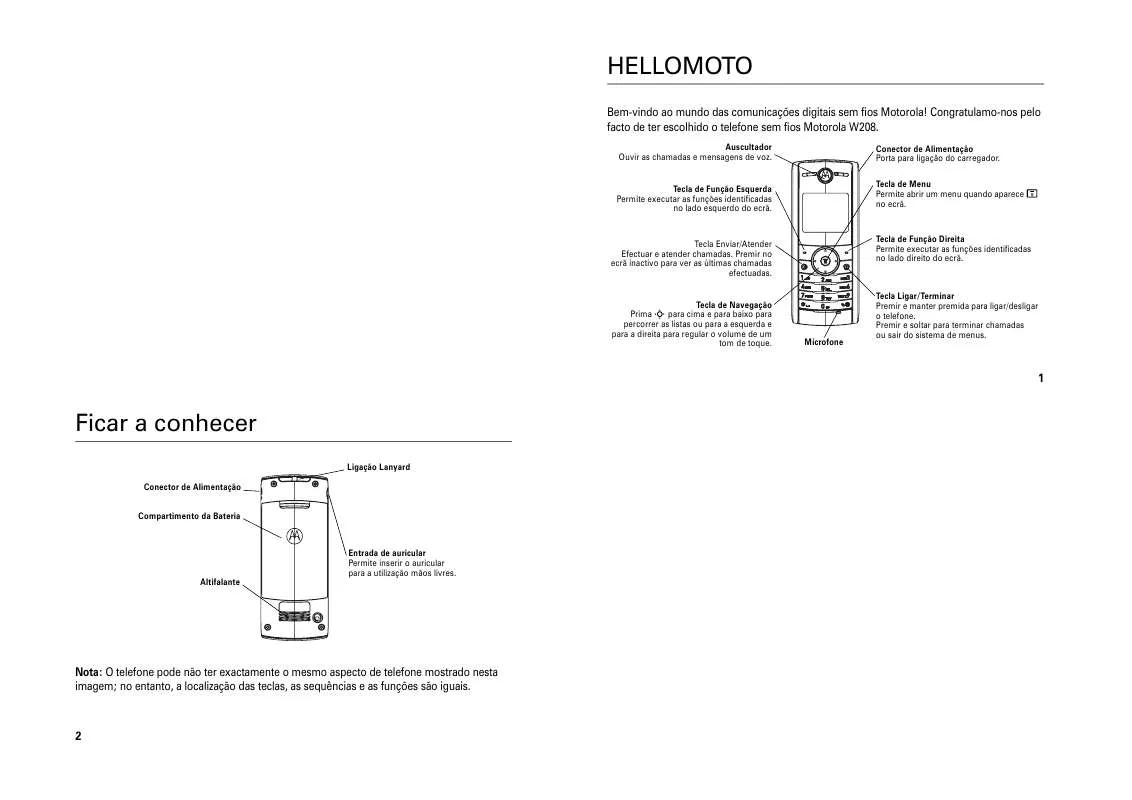 Mode d'emploi MOTOROLA W208