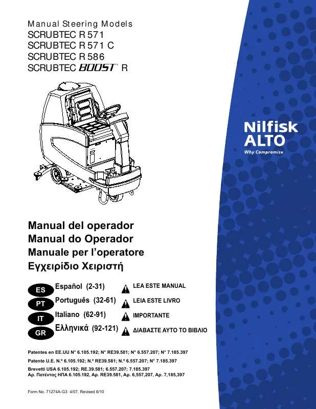 Mode d'emploi NILFISK SCRUBTEC BOOST R