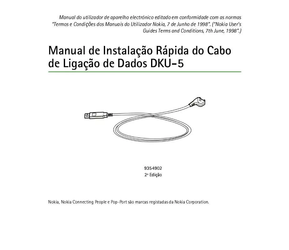 Mode d'emploi NOKIA CABO PARA TRANSMISS-DE DADOS DKU-5