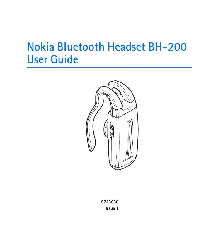 Mode d'emploi NOKIA FONE DE OUVIDO BLUETOOTH BH-200