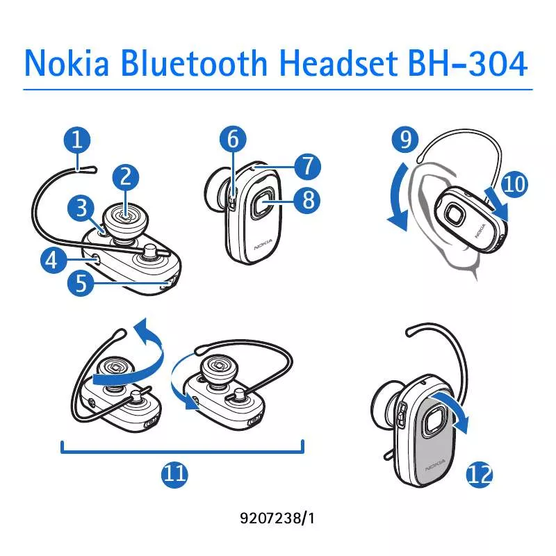 Mode d'emploi NOKIA FONE DE OUVIDO BLUETOOTH BH-304