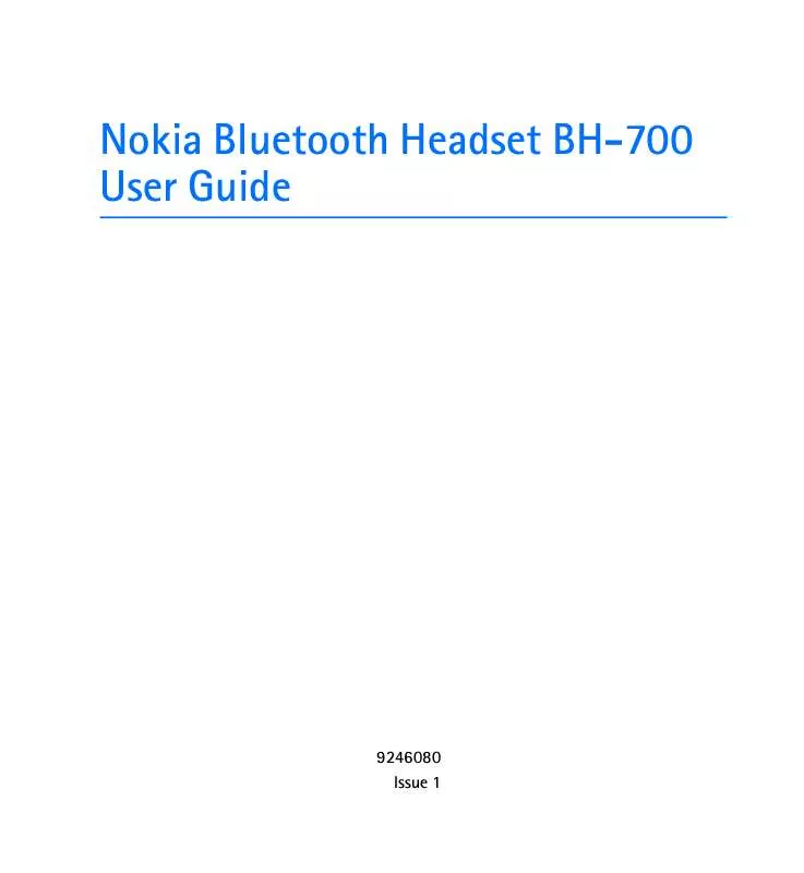 Mode d'emploi NOKIA FONE DE OUVIDO BLUETOOTH BH-700