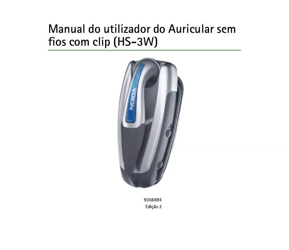 Mode d'emploi NOKIA FONE DE OUVIDO SEM FIO COM CLIP-ON HS-3W