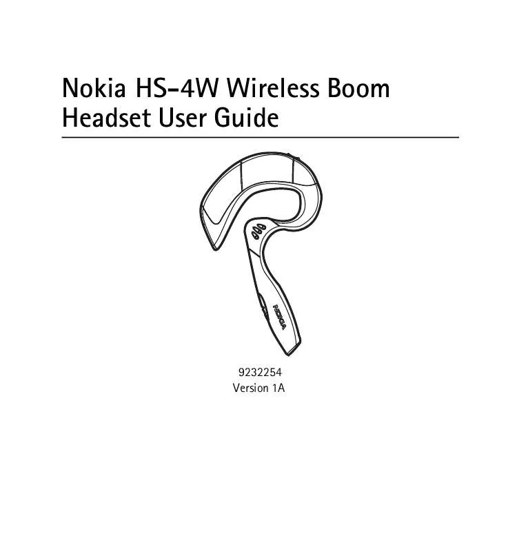 Mode d'emploi NOKIA FONE DE OUVIDO SEM FIO HS-4W