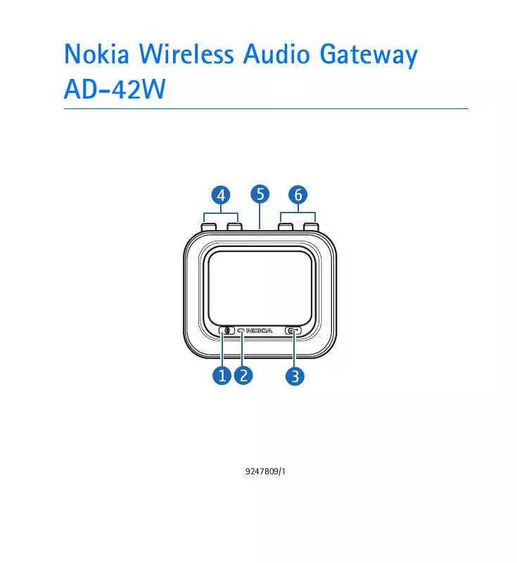 Mode d'emploi NOKIA GATEWAY DE-IO SEM FIOS AD-42W