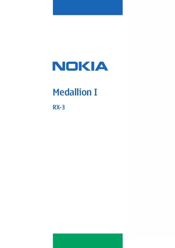 Mode d'emploi NOKIA MEDALLION I RX-3