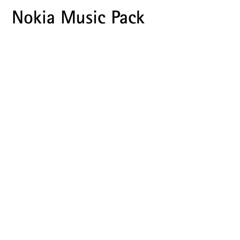 Mode d'emploi NOKIA MU-SIC PACK