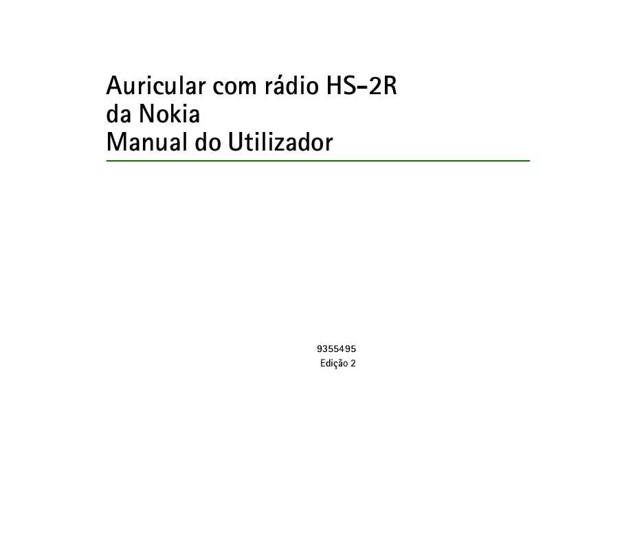 Mode d'emploi NOKIA RADIO HEADSET HS-2R