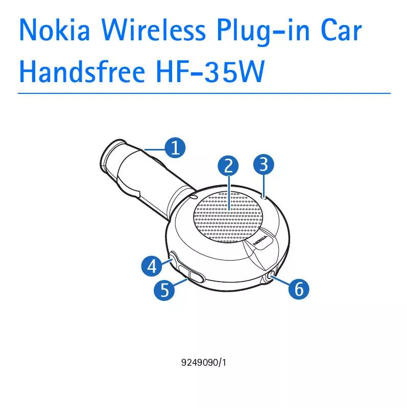 Mode d'emploi NOKIA WIRELESS PLUG-IN CAR HARDSFREE HF-35W