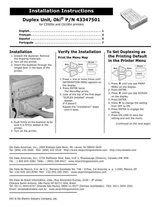 Mode d'emploi OKI C5500N