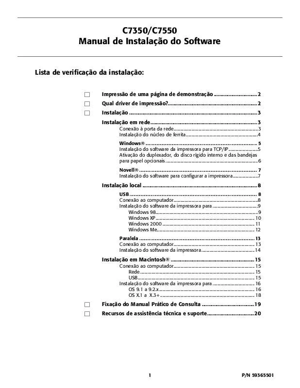 Mode d'emploi OKI C7550N