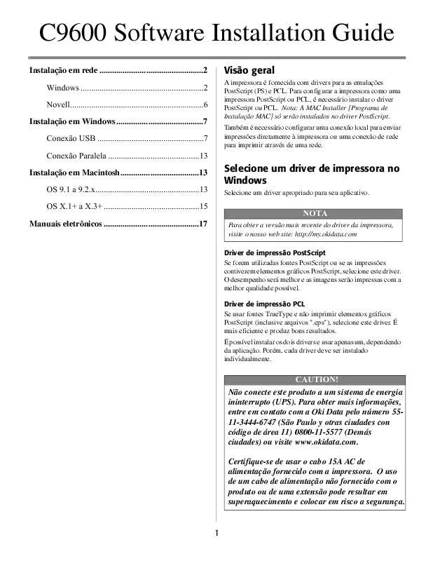 Mode d'emploi OKI C9600HN