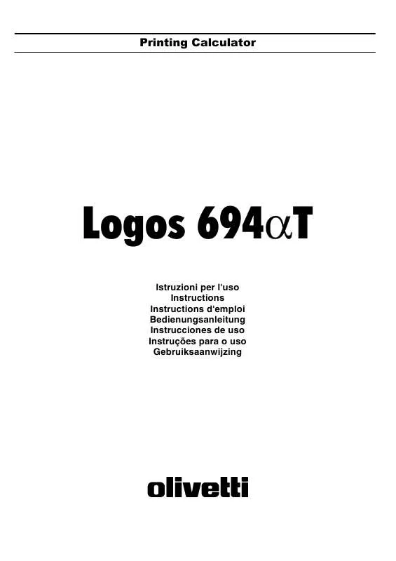 Mode d'emploi OLIVETTI LOGOS 694ΑT