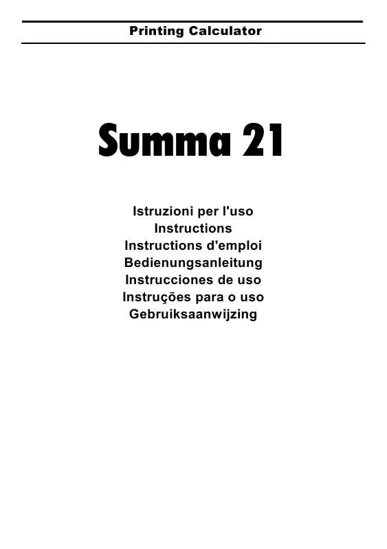 Mode d'emploi OLIVETTI SUMMA 21