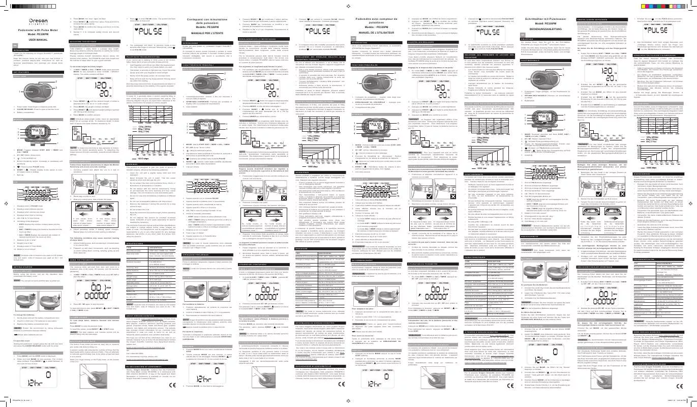 Mode d'emploi OREGON PE326PM