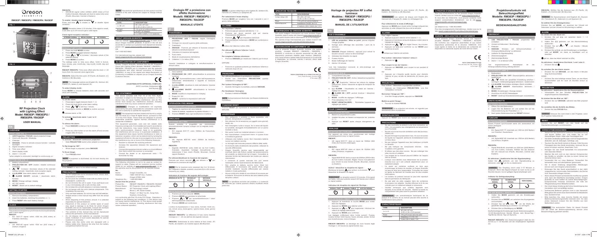 Mode d'emploi OREGON RM383P