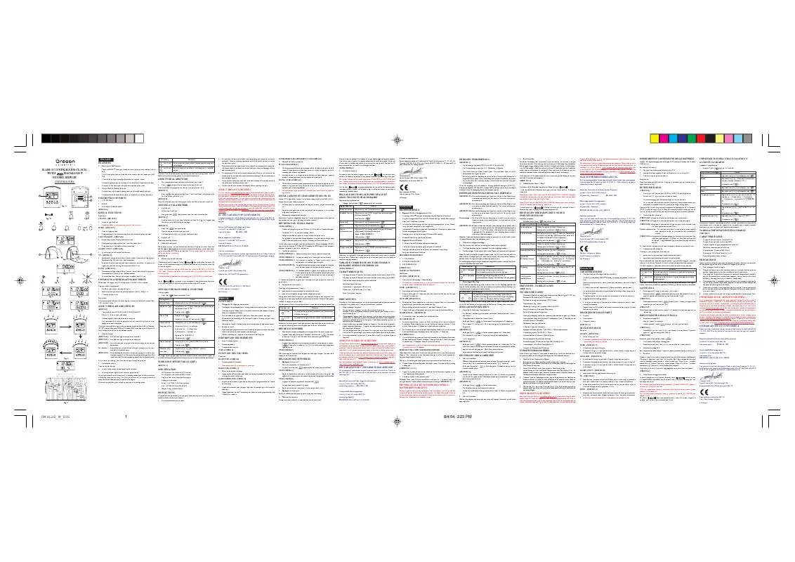 Mode d'emploi OREGON RM912E