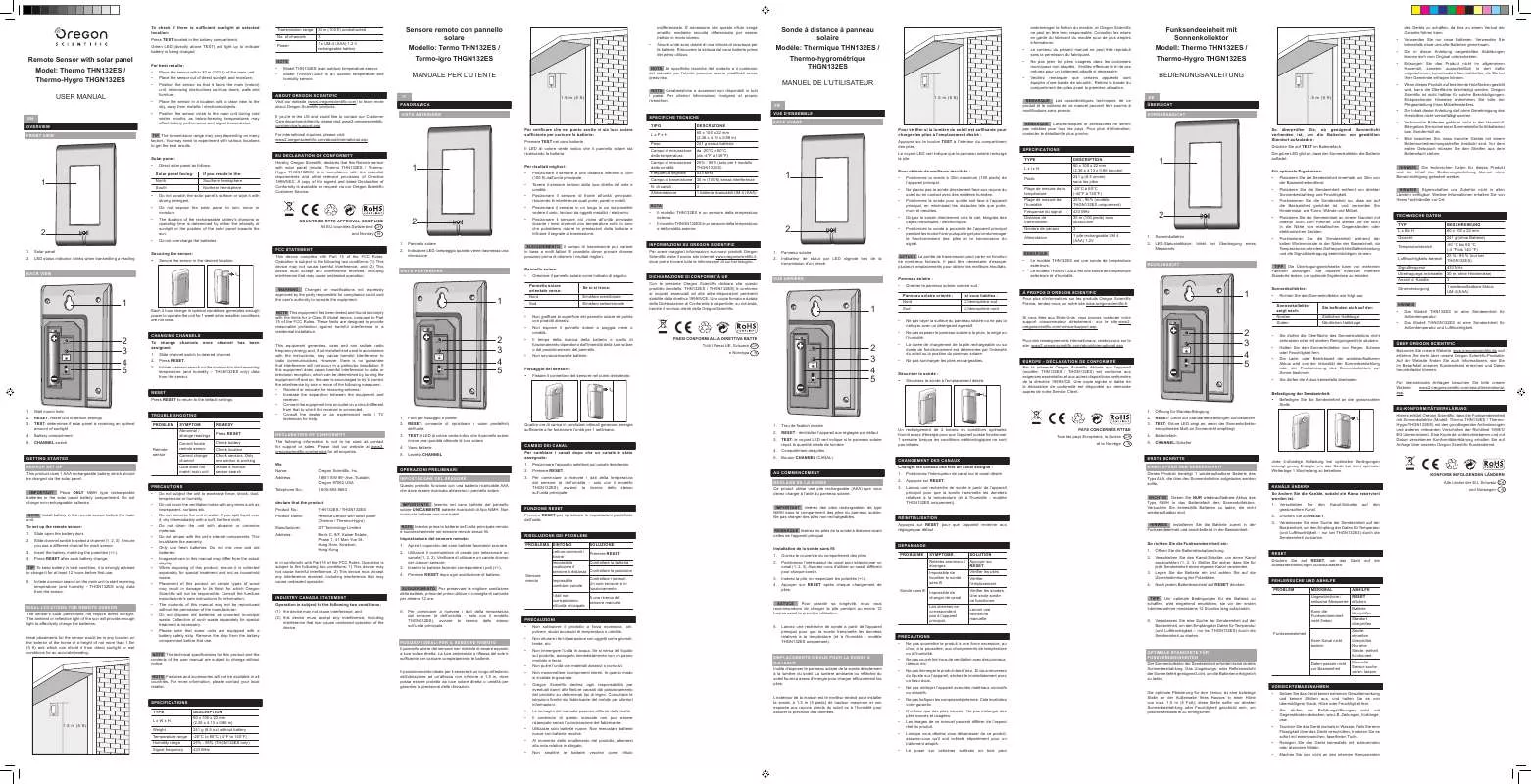 Mode d'emploi OREGON THN132ES