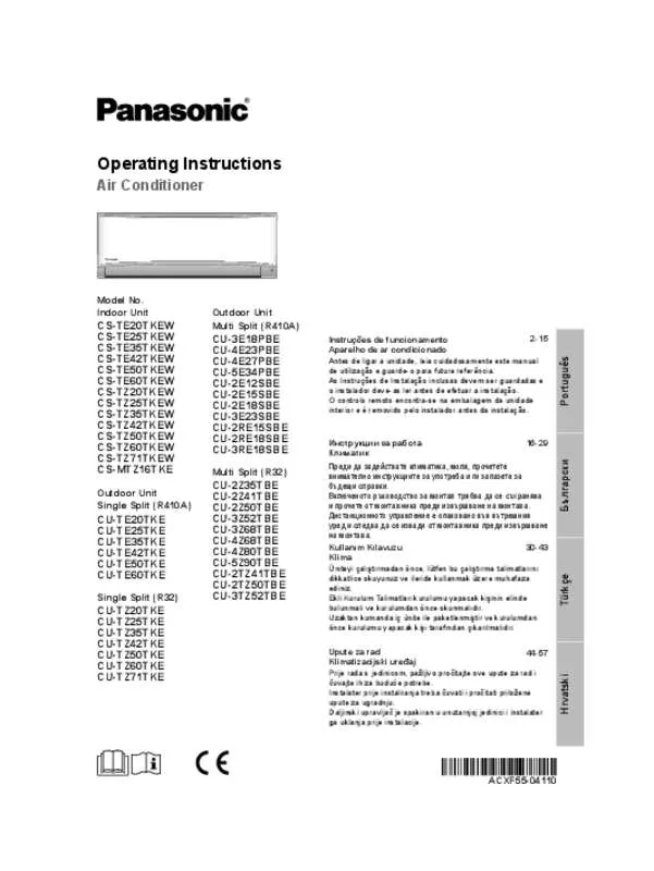 Mode d'emploi PANASONIC CSTZ50TKEW