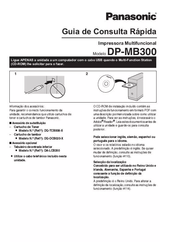 Mode d'emploi PANASONIC DP-MB300EU