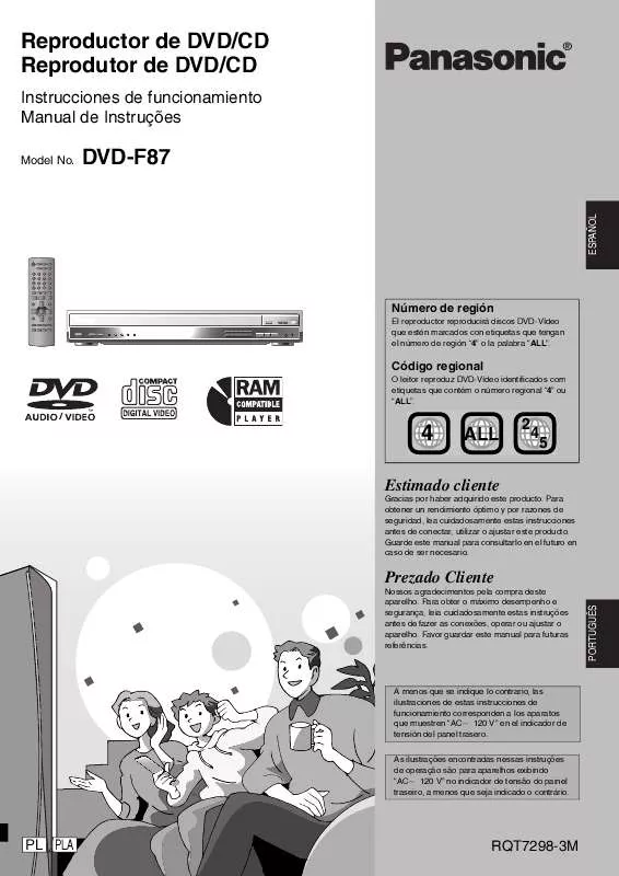 Mode d'emploi PANASONIC DVD-F87