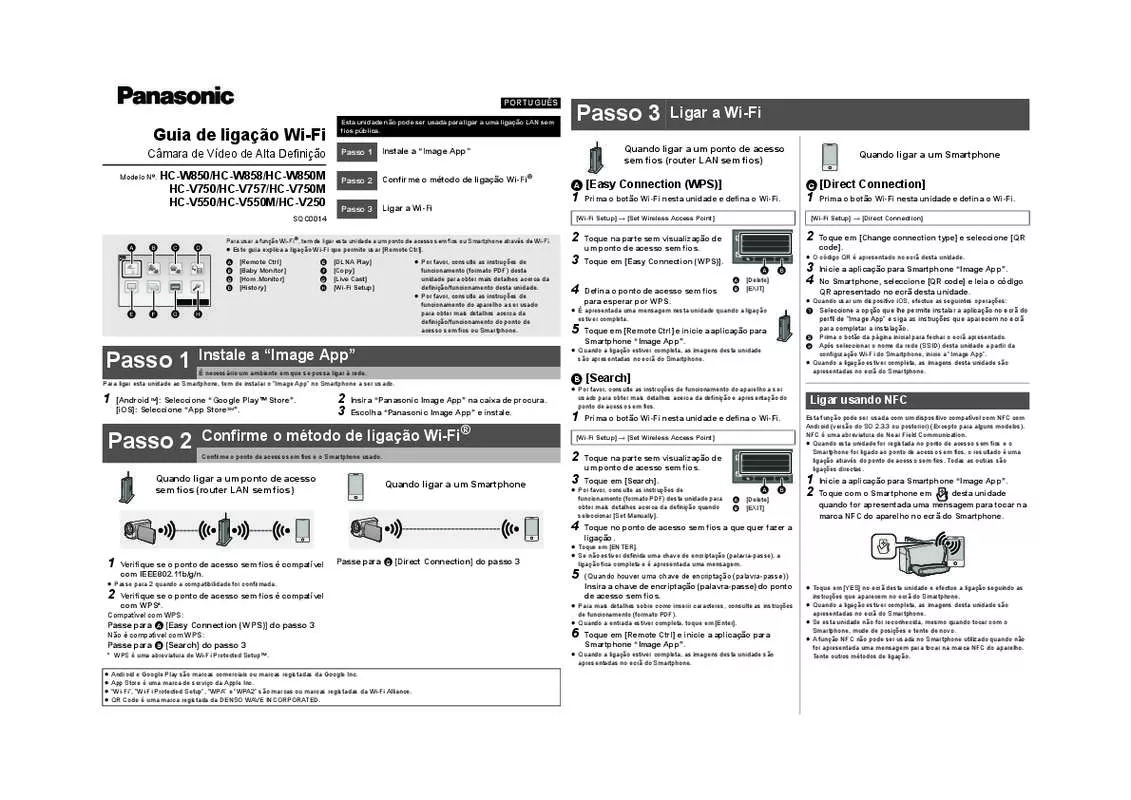 Mode d'emploi PANASONIC HC-V250EC