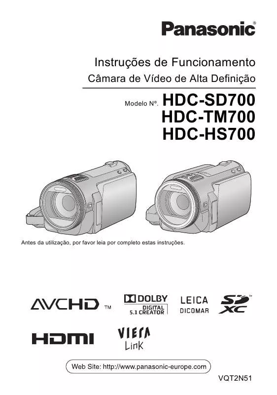 Mode d'emploi PANASONIC HDCSD700