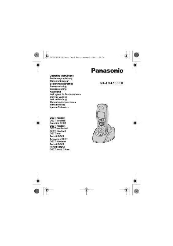 Mode d'emploi PANASONIC KX-TCA130EX