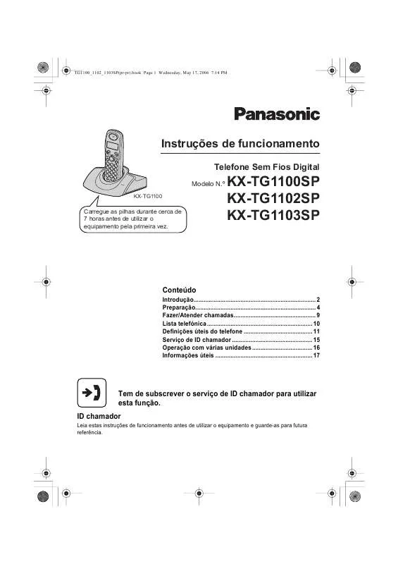 Mode d'emploi PANASONIC KX-TG1102SP