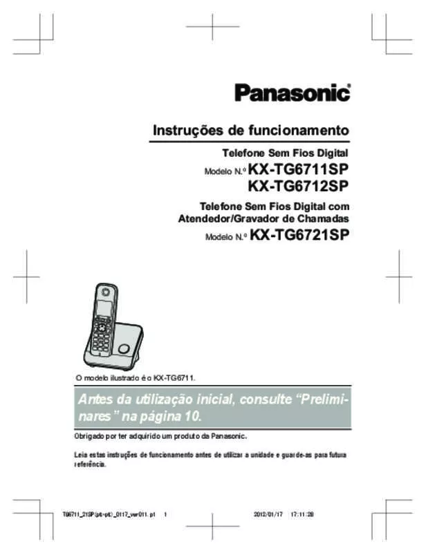 Mode d'emploi PANASONIC KX-TG6711SP