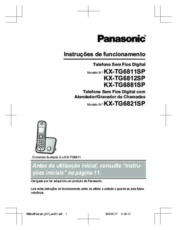 Mode d'emploi PANASONIC KX-TG6812SP