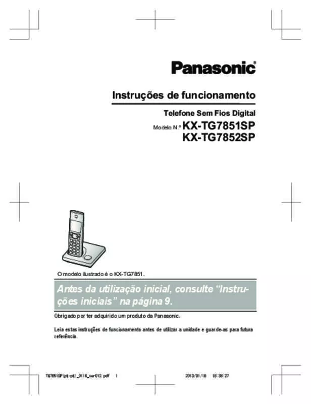 Mode d'emploi PANASONIC KX-TG7851SP