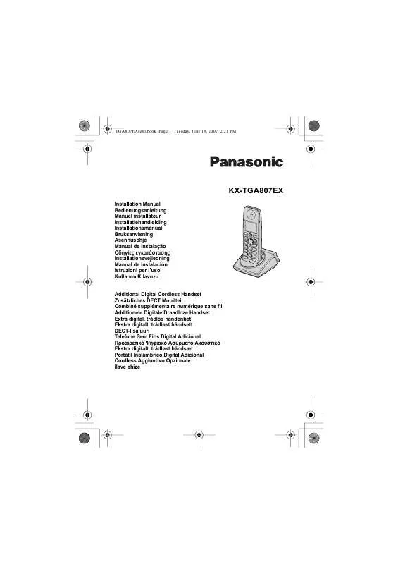 Mode d'emploi PANASONIC KX-TGA807EX