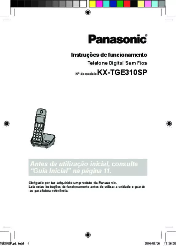 Mode d'emploi PANASONIC KX-TGE310SP