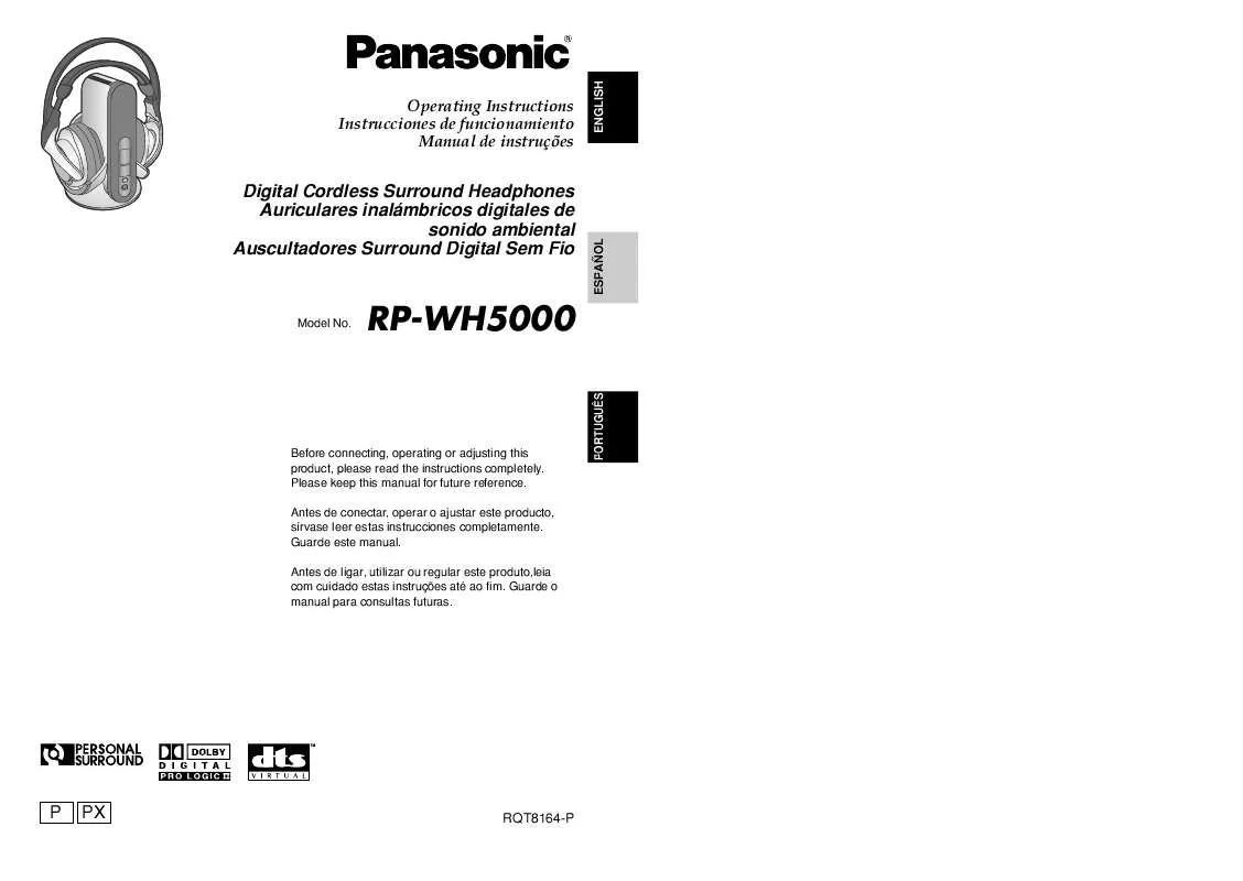 Mode d'emploi PANASONIC RP-WH5000