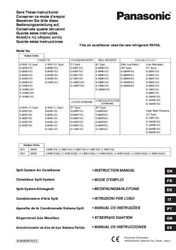 Mode d'emploi PANASONIC S-106MF1E5